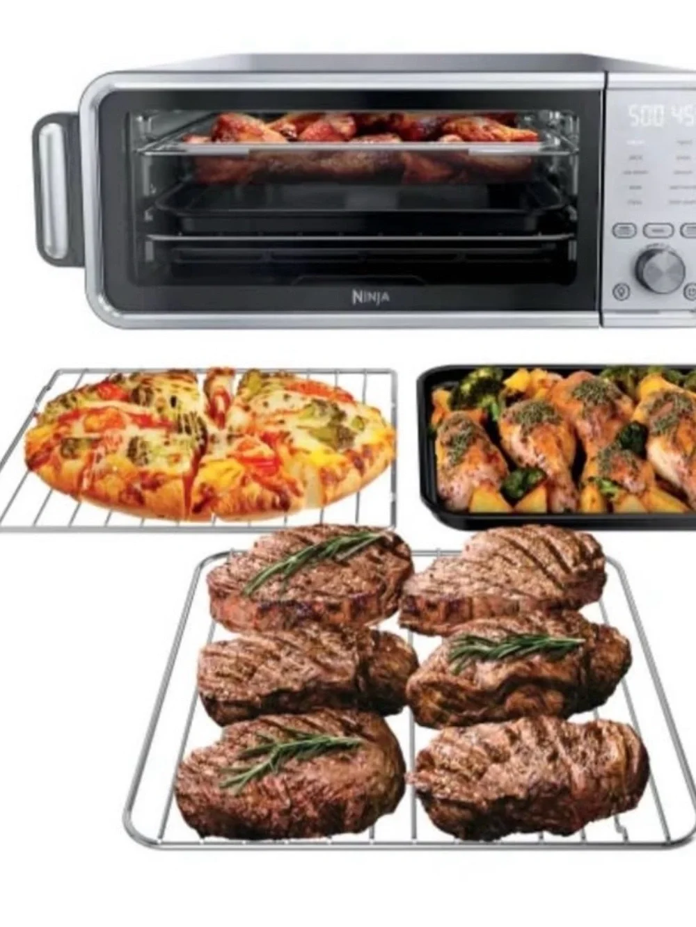 Ninja Flip 10-in-1 Toaster Oven & Air Fryer with Added Broil Rack never used